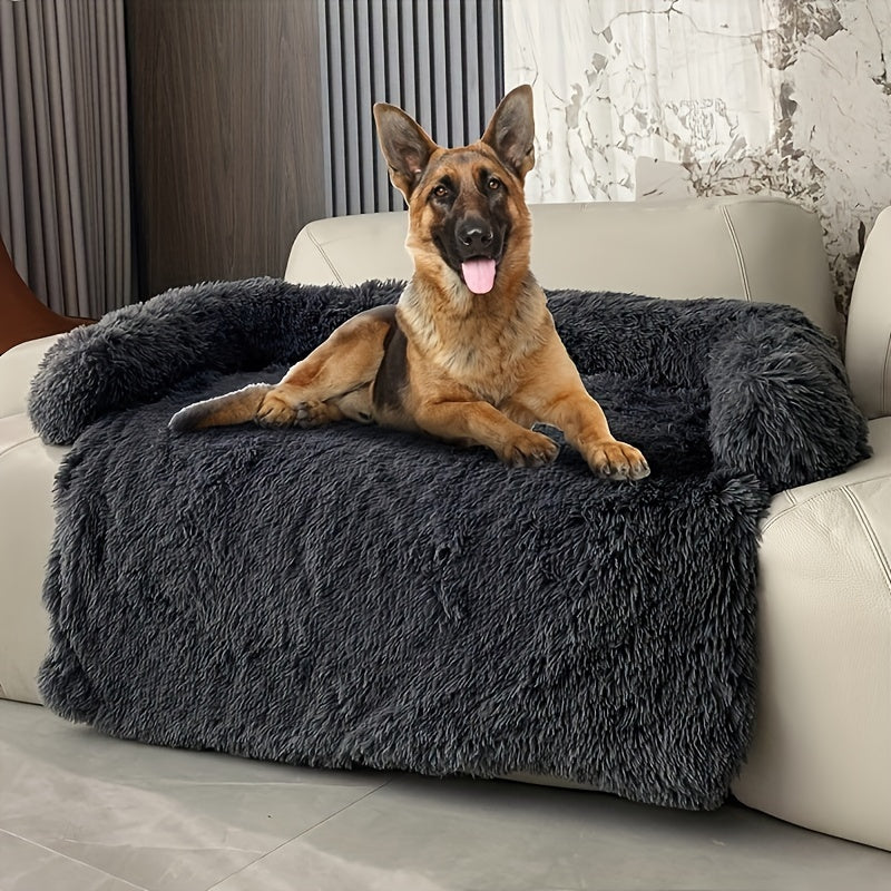 Pet Plush Sofa Bed with Neck Cushion-2