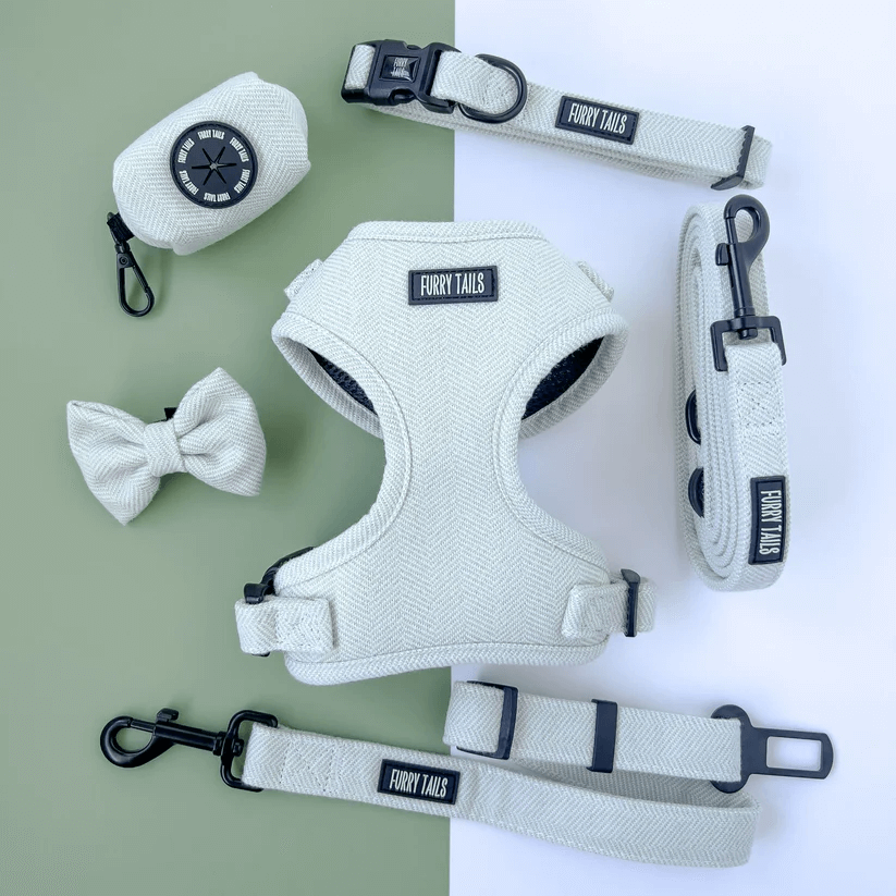 Dog Harness (Full Set) (Peppermint) – Dog Harness, Dog Collar, Dog Lead, Dog Poo Holder, Dog Bow Tie – by Furry Tails-4