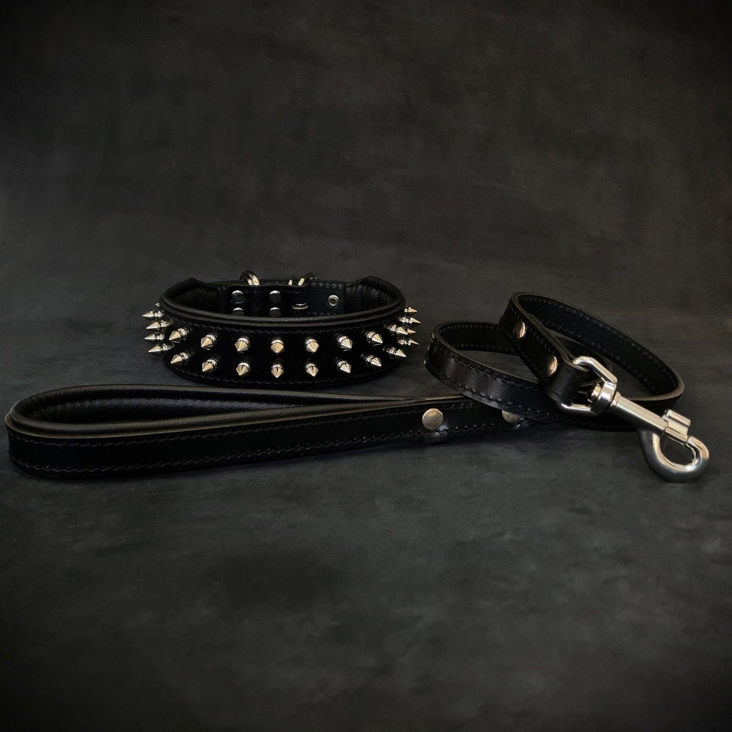 "Frenchie" Set- Collar & Leash Black-0