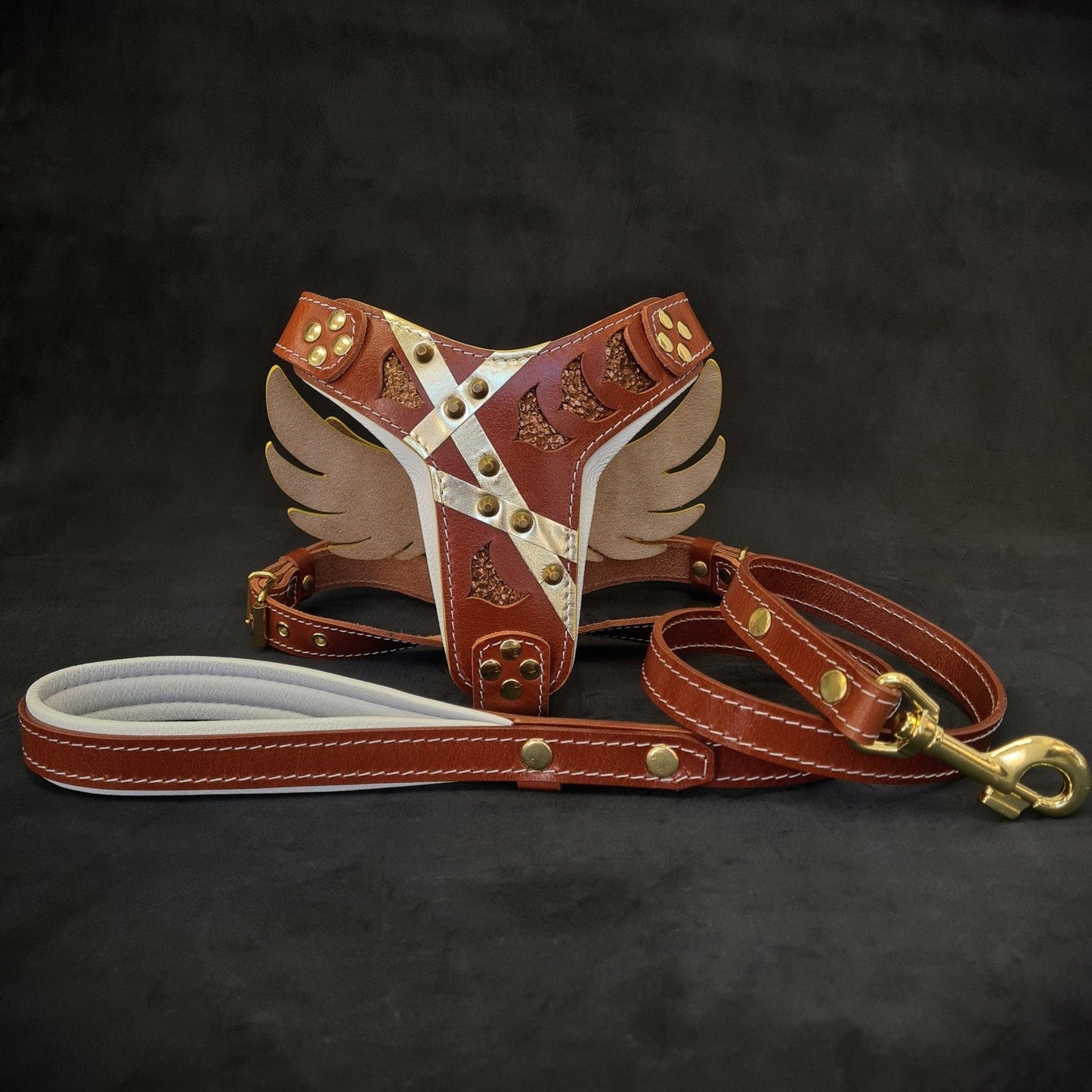 "Hermes" Set- Harness & leash-0