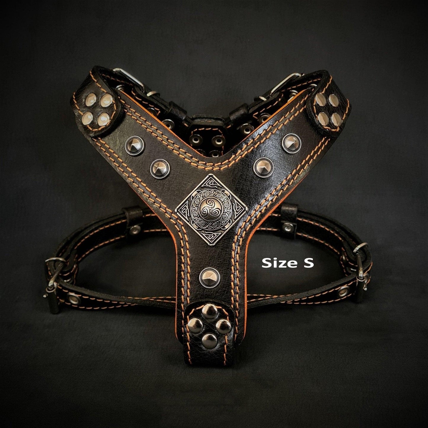 The ''Eros'' Harness Black & Orange Small to Medium Size-1