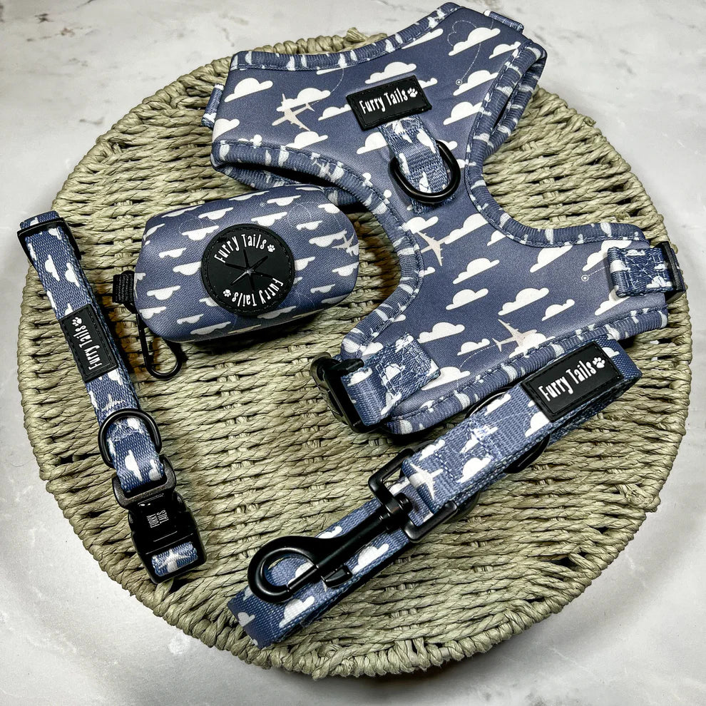Adjustable Dog Harness (Full Set) (Cotton Trails) – Dog Harness, Dog Collar, Dog Lead, Dog Poo Bag Holder – by Furry Tails-3