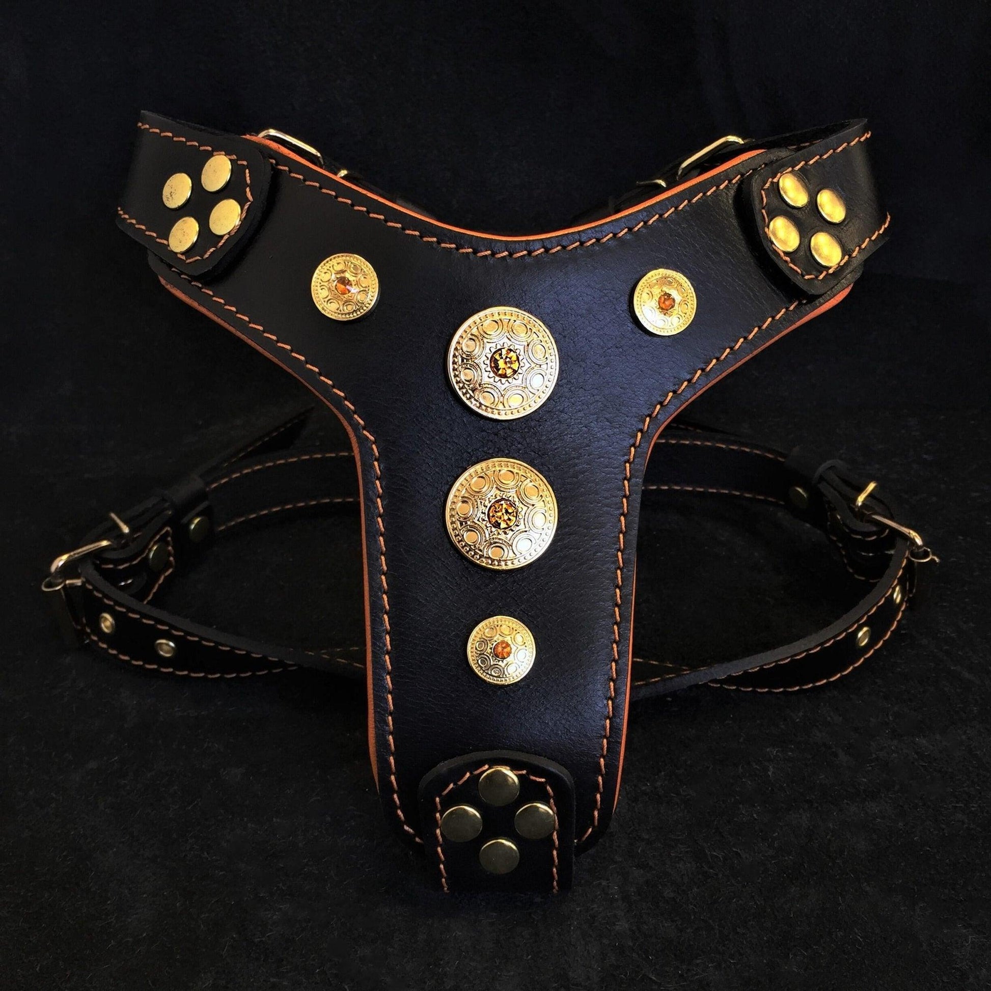 The ''Bijou'' Harness Black & Orange Small to Medium Size-0