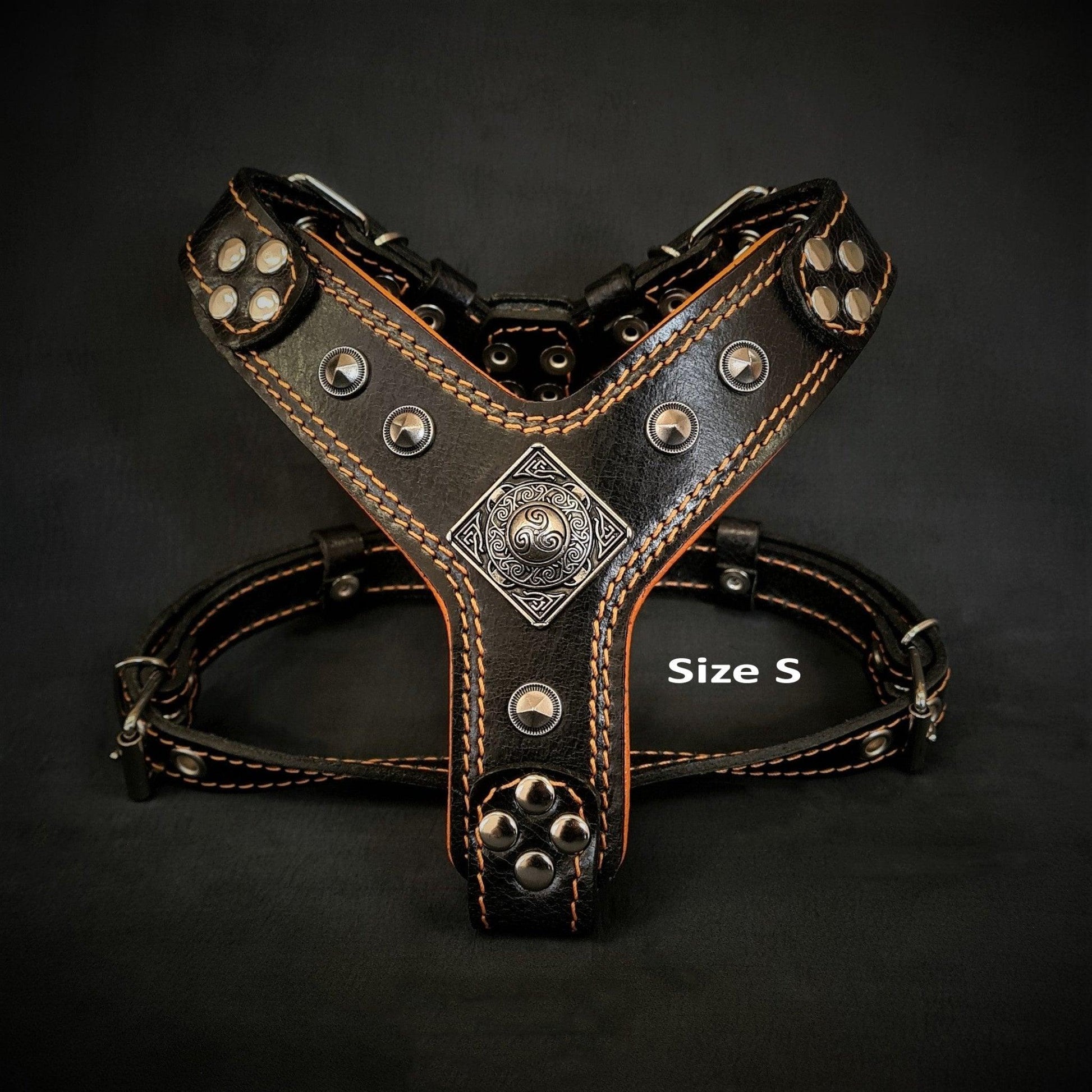 The ''Eros'' Harness Black & Orange Small to Medium Size-1