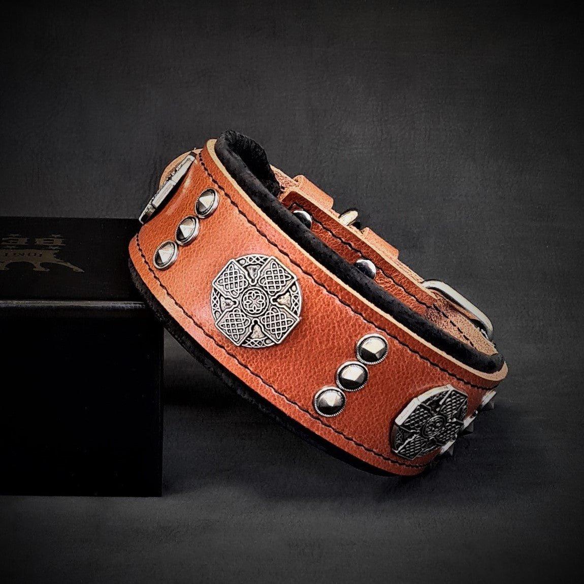 The "Maximus" Collar 2 inch wide Black & Silver-1