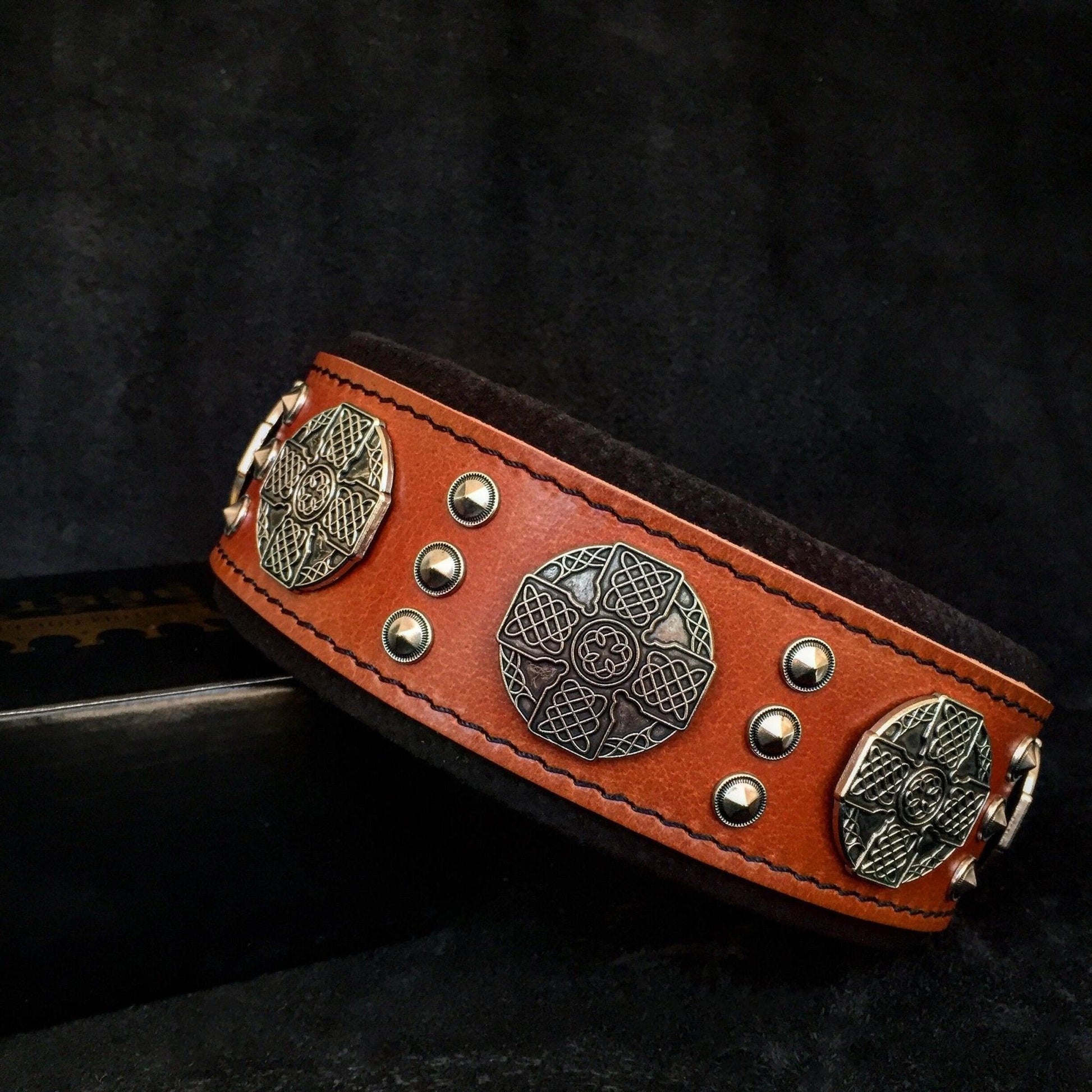 The "Maximus" Collar 2.5 inch wide Black & Silver-1