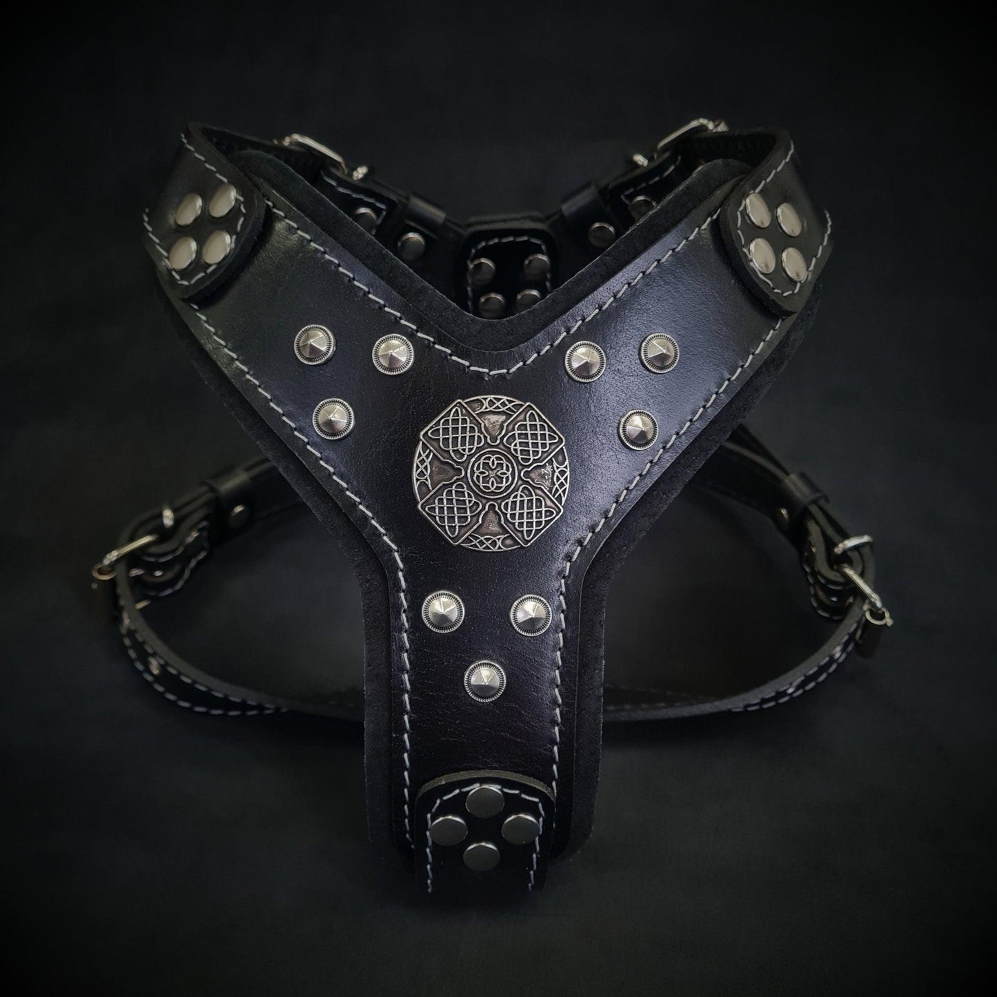 The ''Maximus'' Harness Black & Silver Small to Medium Size-0