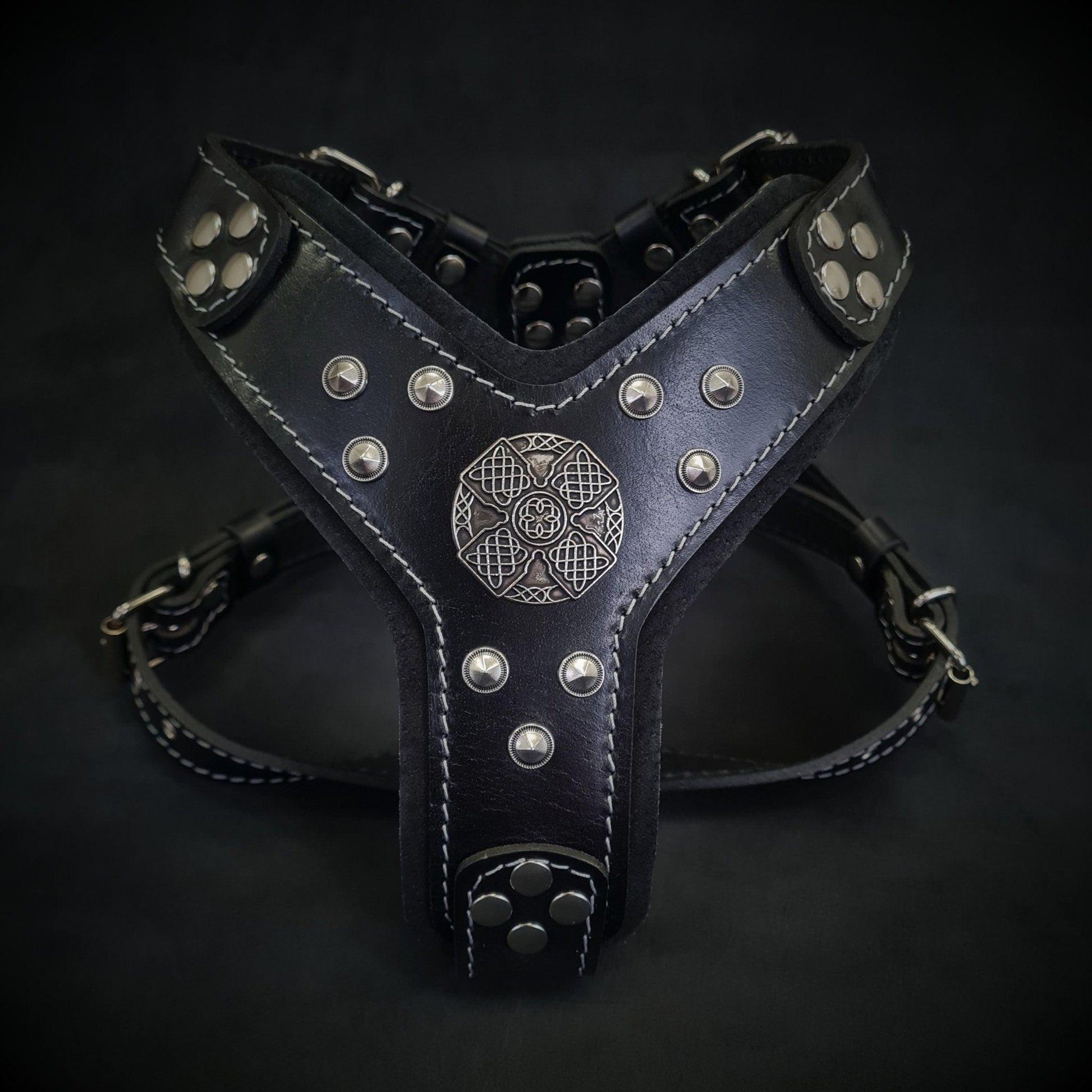 The ''Maximus'' Harness Black & Silver Small to Medium Size-0