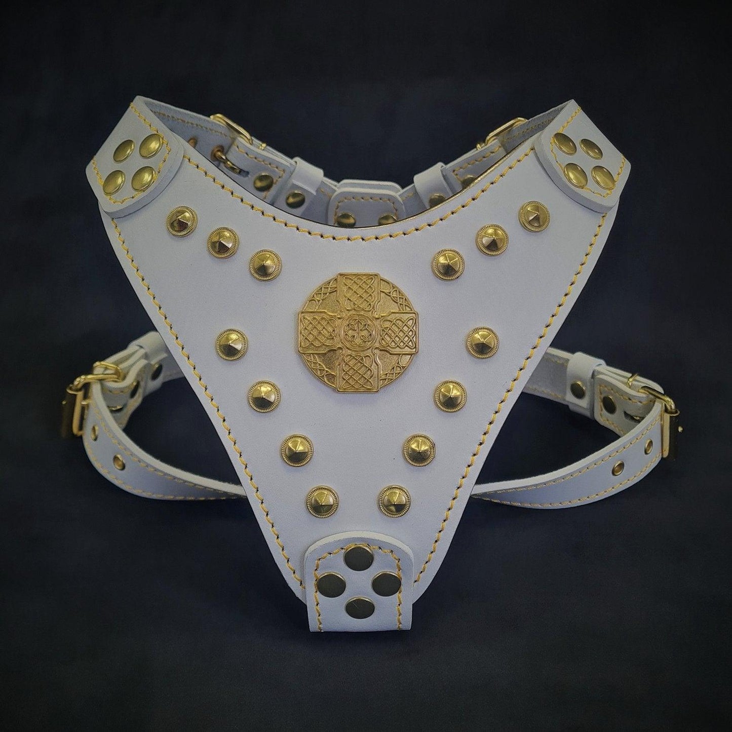 The ''Maximus'' Harness White & Gold Small to Medium Size-0